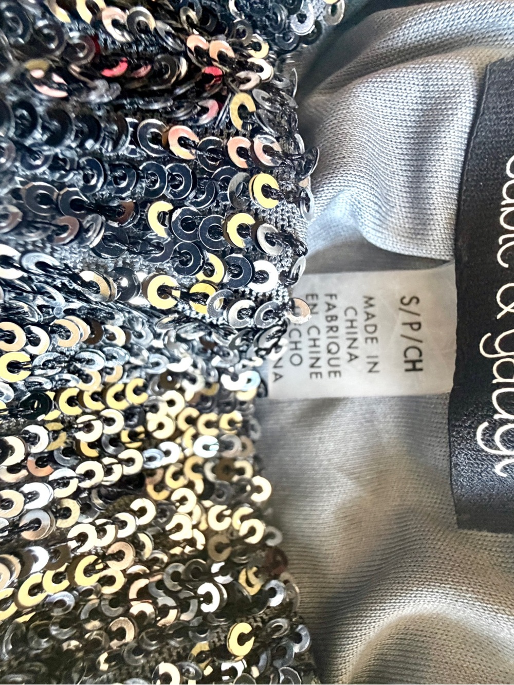 Candie's Black and Silver Sequin Mini Skirt